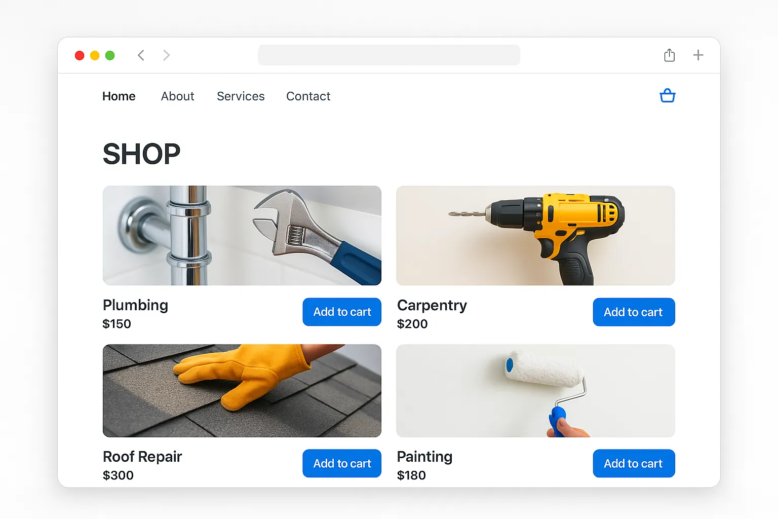 Bekijk het webshop-voorbeeld